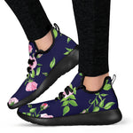 Pink Rose Floral Flower Pattern Print Mesh Knit Shoes GearFrost