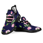 Pink Rose Floral Flower Pattern Print Mesh Knit Shoes GearFrost