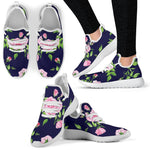 Pink Rose Floral Flower Pattern Print Mesh Knit Shoes GearFrost