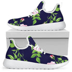 Pink Rose Floral Flower Pattern Print Mesh Knit Shoes GearFrost