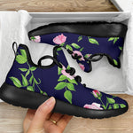 Pink Rose Floral Flower Pattern Print Mesh Knit Shoes GearFrost