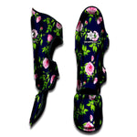 Pink Rose Floral Flower Pattern Print Muay Thai Shin Guard