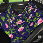 Pink Rose Floral Flower Pattern Print Pet Car Back Seat Cover
