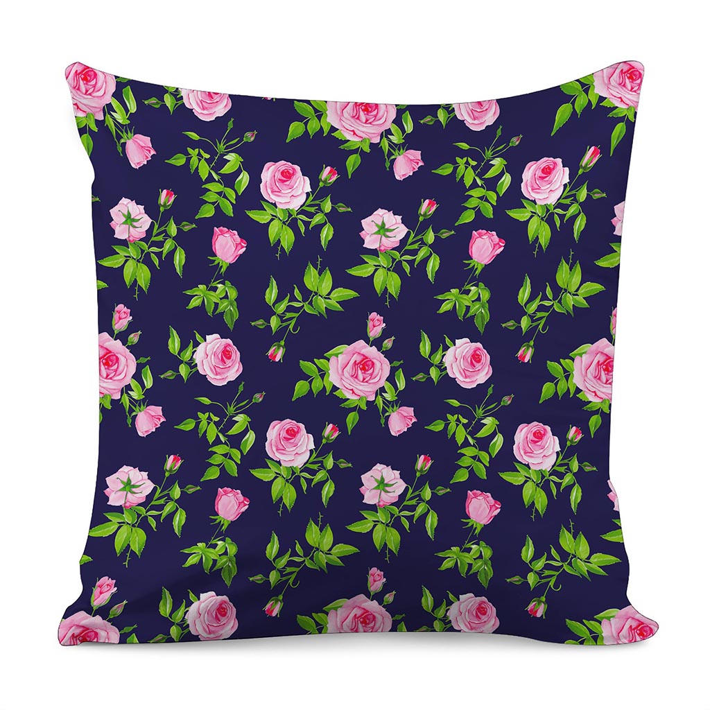 Pink Rose Floral Flower Pattern Print Pillow Cover