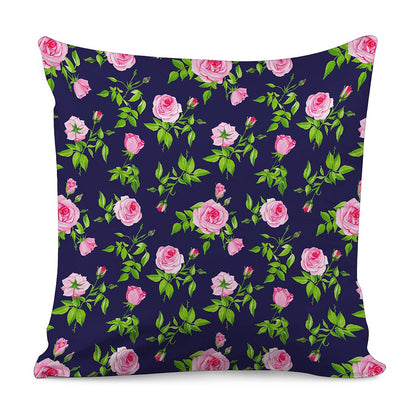 Pink Rose Floral Flower Pattern Print Pillow Cover
