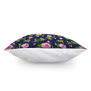 Pink Rose Floral Flower Pattern Print Pillow Cover