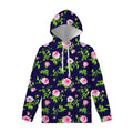 Pink Rose Floral Flower Pattern Print Pullover Hoodie