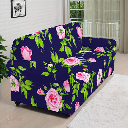 Pink Rose Floral Flower Pattern Print Sofa Cover