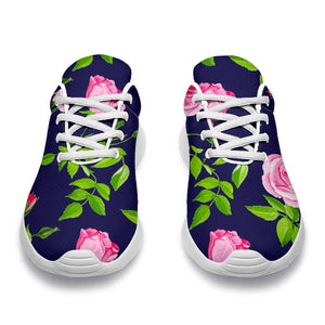 Pink Rose Floral Flower Pattern Print Sport Shoes GearFrost