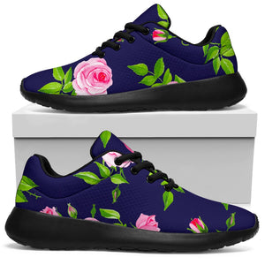 Pink Rose Floral Flower Pattern Print Sport Shoes GearFrost