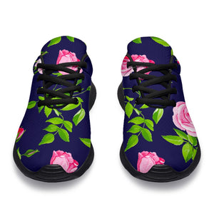 Pink Rose Floral Flower Pattern Print Sport Shoes GearFrost