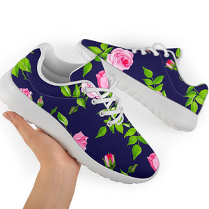 Pink Rose Floral Flower Pattern Print Sport Shoes GearFrost