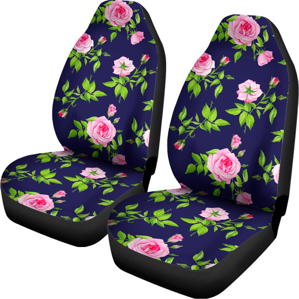 Pink Rose Floral Flower Pattern Print Universal Fit Car Seat Covers