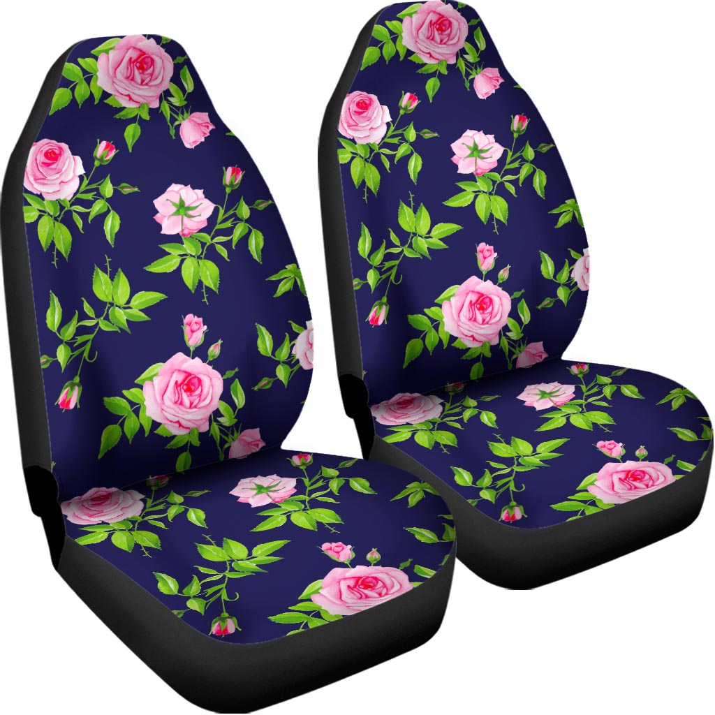 Pink Rose Floral Flower Pattern Print Universal Fit Car Seat Covers