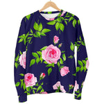 Pink Rose Floral Flower Pattern Print Women's Crewneck Sweatshirt GearFrost