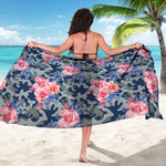 Pink Rose Flower Camouflage Print Beach Sarong Wrap