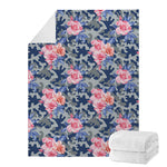 Pink Rose Flower Camouflage Print Blanket