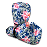 Pink Rose Flower Camouflage Print Boxing Gloves
