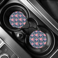 Pink Rose Flower Camouflage Print Car Coasters