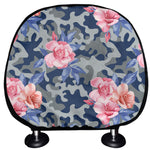 Pink Rose Flower Camouflage Print Car Headrest Covers