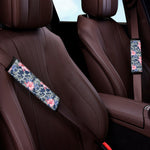 Pink Rose Flower Camouflage Print Car Seat Belt Covers