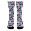 Pink Rose Flower Camouflage Print Crew Socks