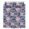 Pink Rose Flower Camouflage Print Duvet Cover Bedding Set