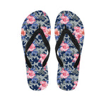 Pink Rose Flower Camouflage Print Flip Flops