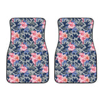 Pink Rose Flower Camouflage Print Front Car Floor Mats