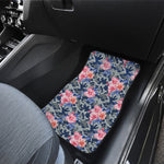 Pink Rose Flower Camouflage Print Front Car Floor Mats