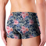 Pink Rose Flower Camouflage Print Men's Boxer Briefs