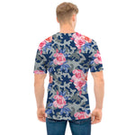 Pink Rose Flower Camouflage Print Men's T-Shirt