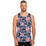 Pink Rose Flower Camouflage Print Men's Tank Top