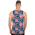 Pink Rose Flower Camouflage Print Men's Tank Top