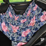 Pink Rose Flower Camouflage Print Pet Car Back Seat Cover