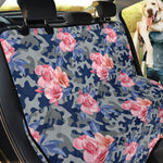 Pink Rose Flower Camouflage Print Pet Car Back Seat Cover