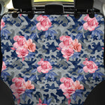 Pink Rose Flower Camouflage Print Pet Car Back Seat Cover