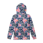 Pink Rose Flower Camouflage Print Pullover Hoodie