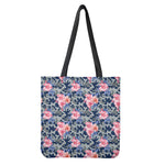 Pink Rose Flower Camouflage Print Tote Bag