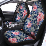 Pink Rose Flower Camouflage Print Universal Fit Car Seat Covers