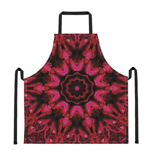 Pink Rose Kaleidoscope Print Apron