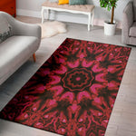 Pink Rose Kaleidoscope Print Area Rug