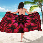 Pink Rose Kaleidoscope Print Beach Sarong Wrap