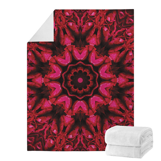 Pink Rose Kaleidoscope Print Blanket
