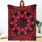 Pink Rose Kaleidoscope Print Blanket