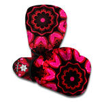Pink Rose Kaleidoscope Print Boxing Gloves