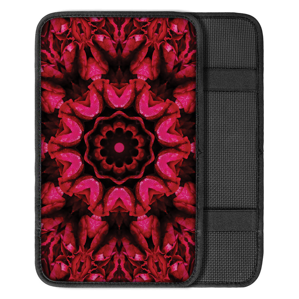 Pink Rose Kaleidoscope Print Car Center Console Cover