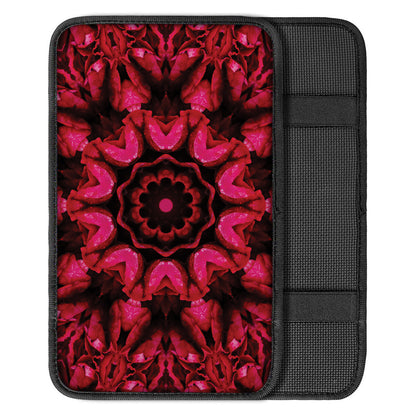 Pink Rose Kaleidoscope Print Car Center Console Cover
