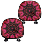 Pink Rose Kaleidoscope Print Car Headrest Covers