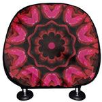 Pink Rose Kaleidoscope Print Car Headrest Covers